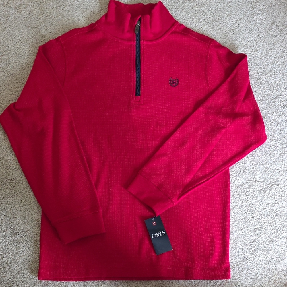 Chaps Men's Bold Red Zip-Up Sweater